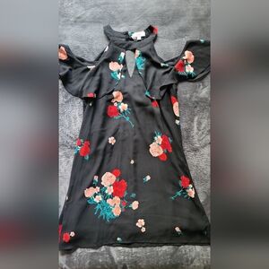 Floral Cold Shoulder Mini Dress